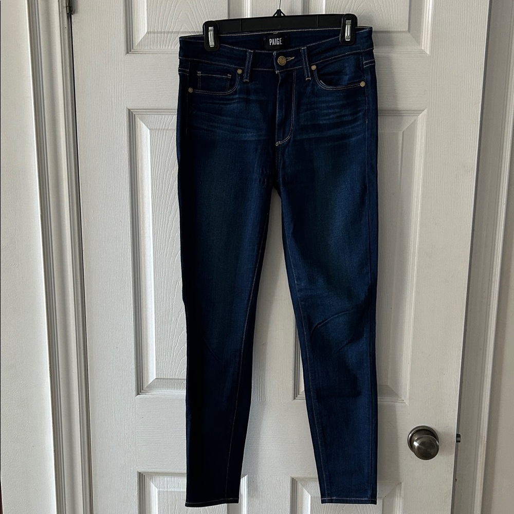PAIGE Hoxton Ankle Dark Indigo High-Rise Skinny Jeans